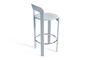 Chaise de bar en hêtre laqué bleu ardoise 65cm Rey - Hay