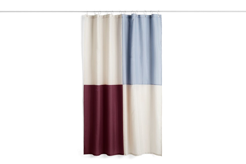 Chequered shower curtain in recycled fabric burgundy Check - Hay