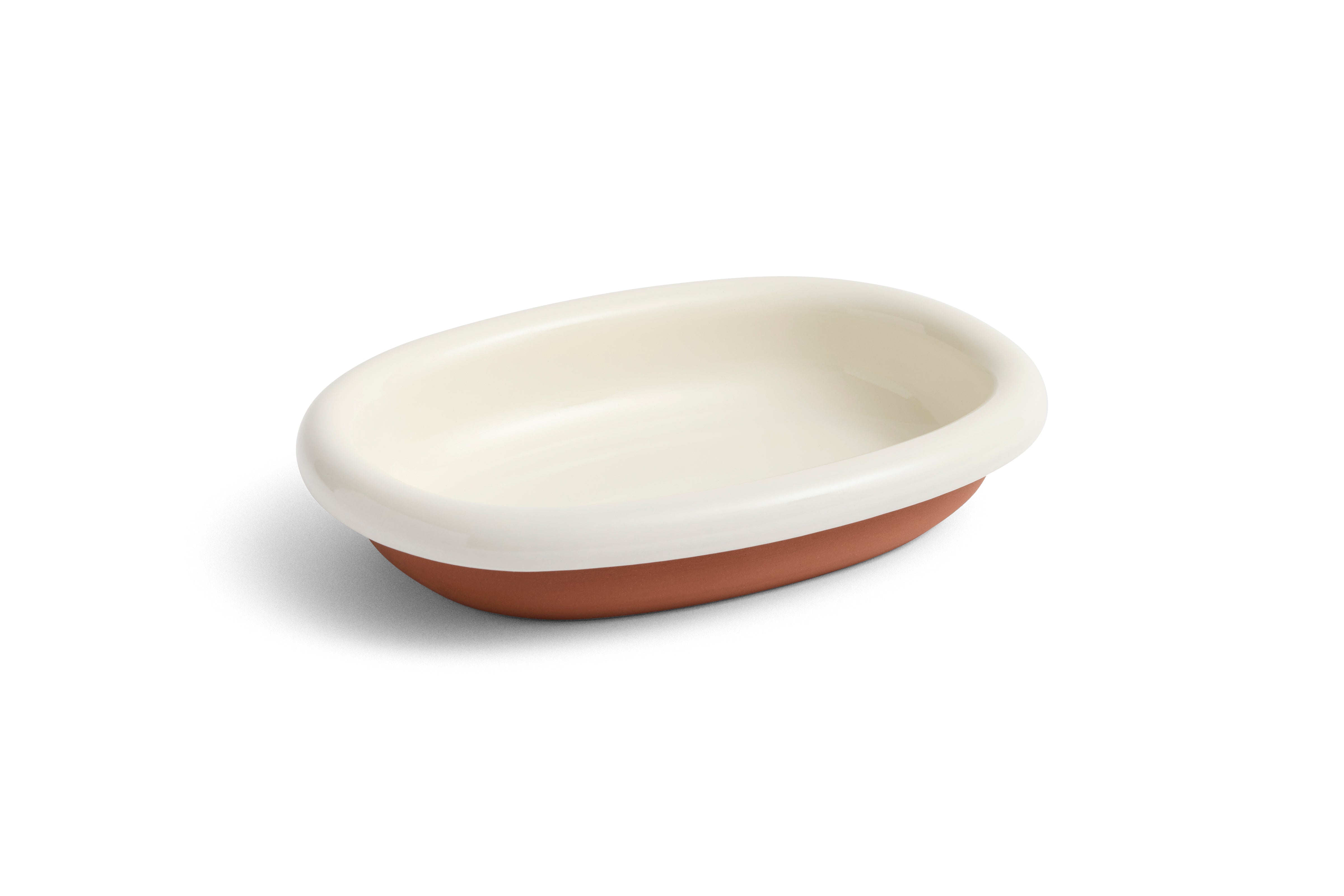 Plat de service ovale en terre cuite blanc 27,5 cm Barro - Hay