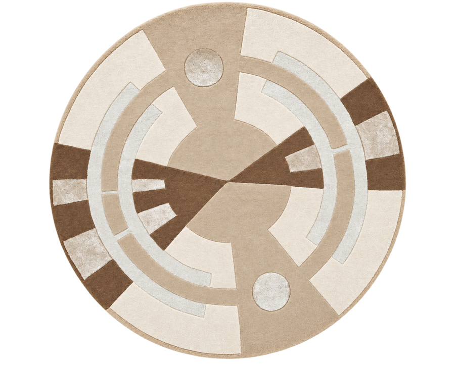 Round rug in wool and plant silk 150cm Andréa - Son-Tapis