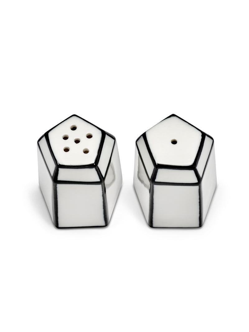 Salière et poivrier en porcelaine blanc et noir Carte Blanche - SERAX