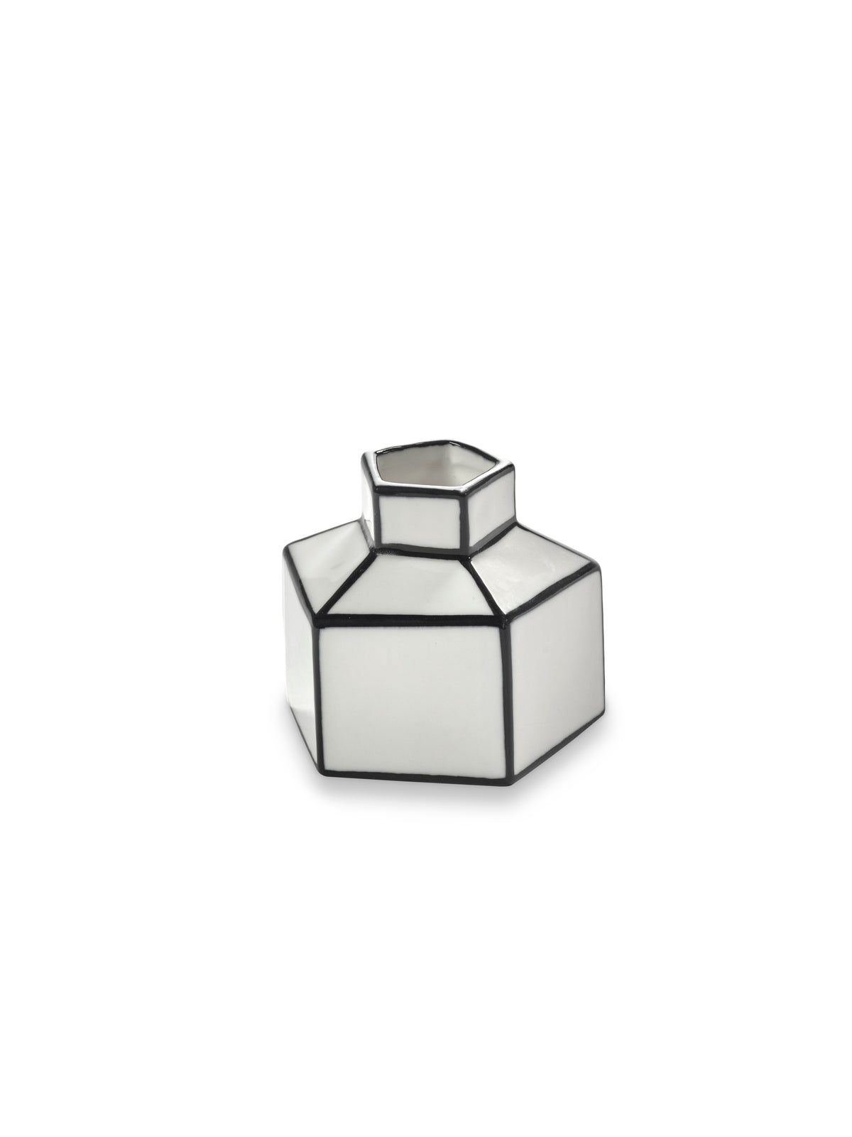 Jarrón de porcelana blanco y negro 7,3x6,5cm S Carte Blanche - Serax