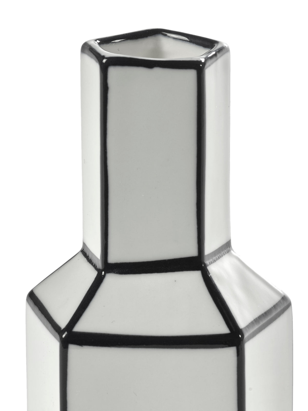 Jarrón de porcelana blanco y negro 6,3x12cm Carte Blanche - Serax
