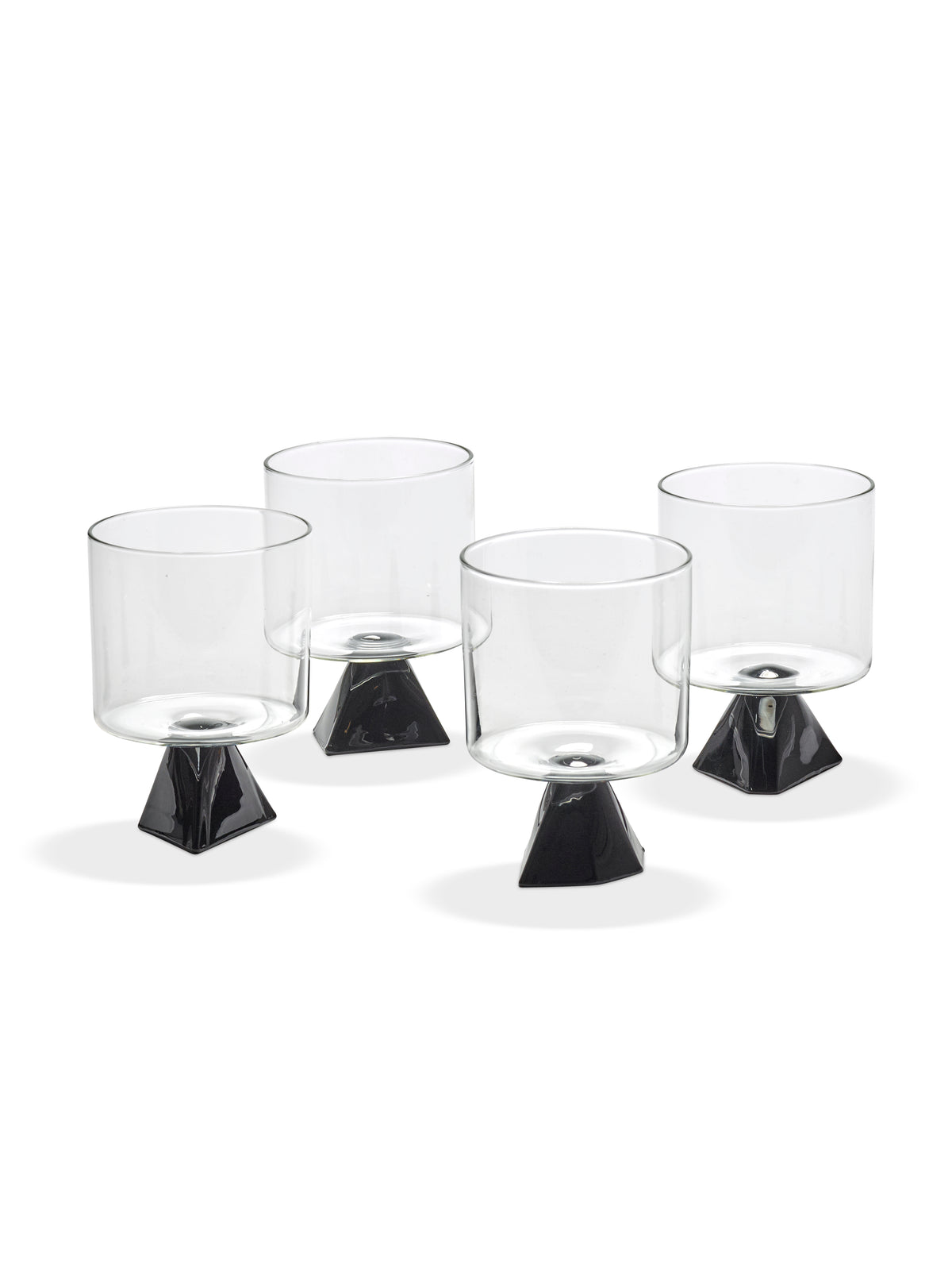 4 Bicchieri trasparenti e neri 38cl 8x11,5cm - Serax