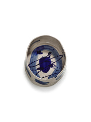 Plato de Servicio Profundo Ovalado Beige Azul Sophia
