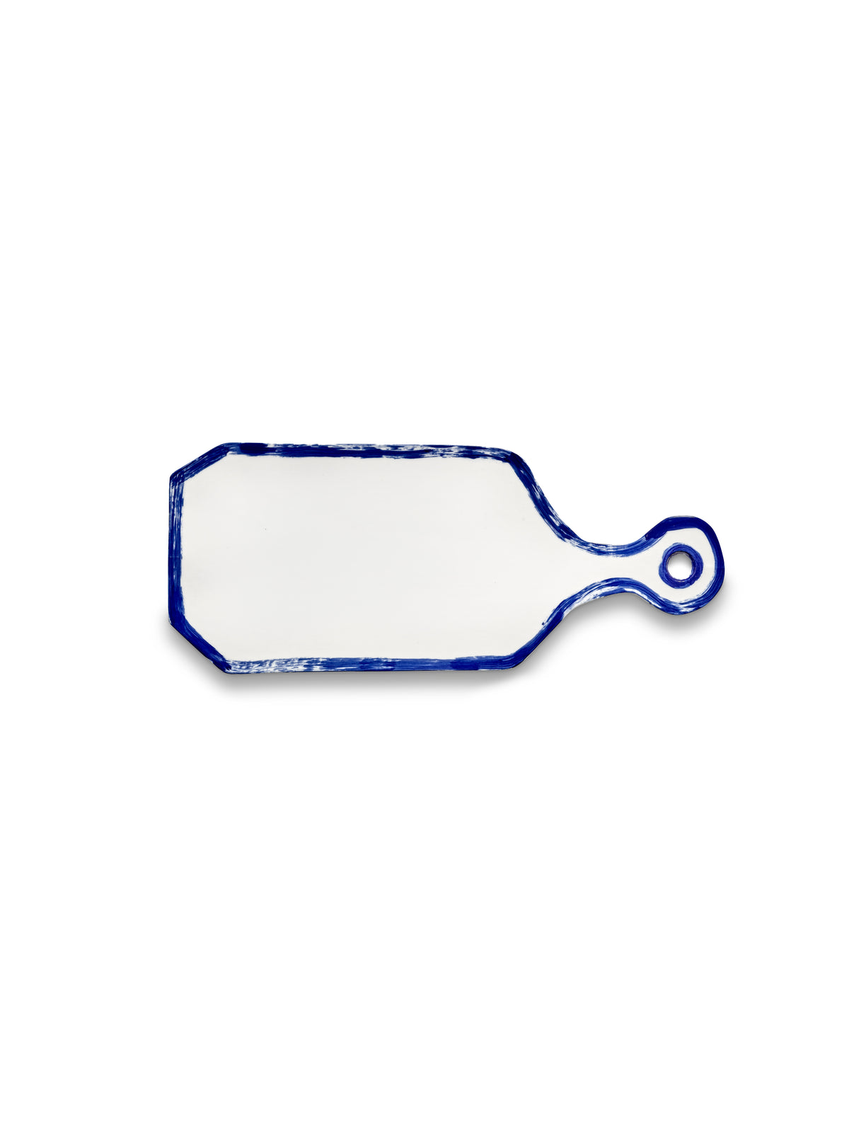 Piatto rettangolare da portata in gres bianco e blu 37x15x0,7cm Line-up - Serax