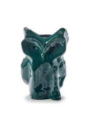 Vase hibou en grès vert foncé 23cm Après Minuit - Serax