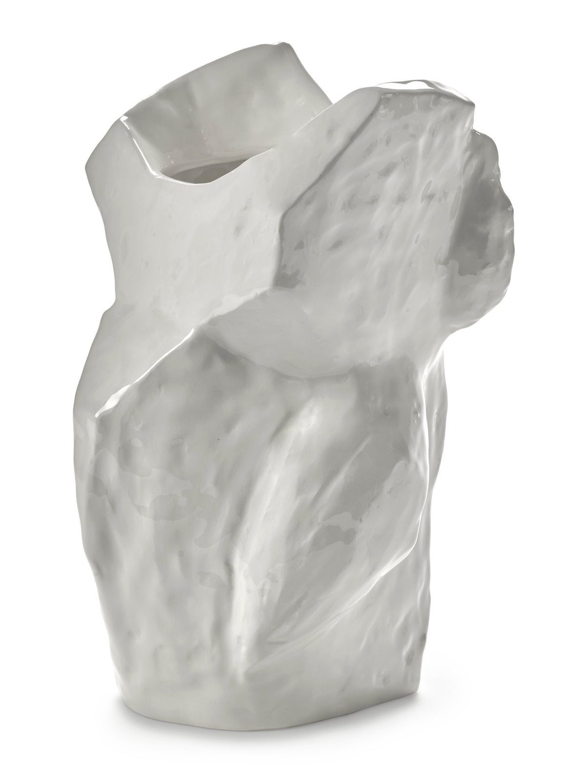 Vase hibou en grès blanc 30cm Après Minuit - Serax