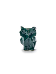 Vase hibou en grès vert foncé 12cm Après Minuit - Serax