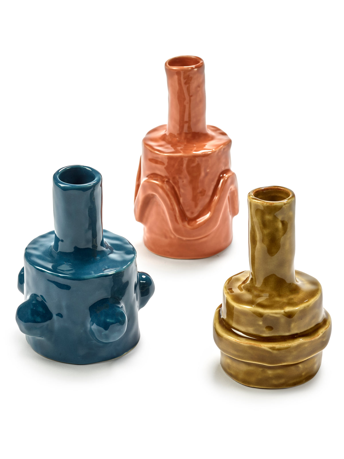 3 Colored Stoneware Vases 7.5x6x10cm 03 Molly - Serax