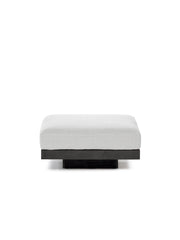 Pouf in legno nero e alluminio con cuscino bianco 96 x 110 x 43 cm Rudolph - Serax