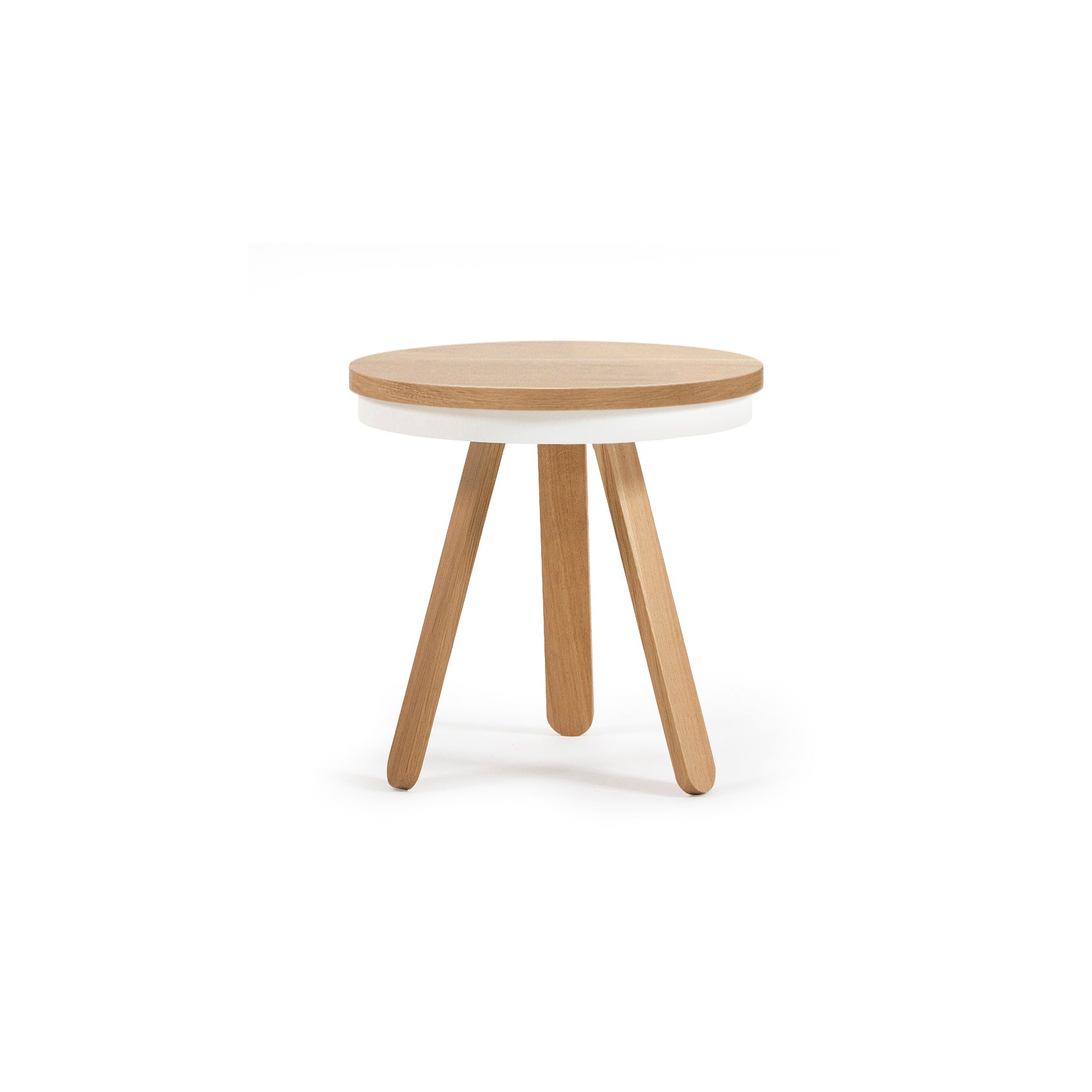 Side table in oak and white 42 cm Batea - Woodendot