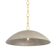 Suspension en fer feuille d'or ancienne et feuille d'argent chaude texturée 61x25cm Eve - Hudson Valley Lighting