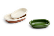 Plat de service ovale en terre cuite blanc 27,5 cm Barro - Hay