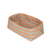 Bio-Baumwollbrotkorb mit orange-blauen Streifen 28 x 16 x 10 cm - Nobodinoz