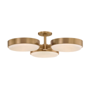 Semi-flush ceiling light in steel with patinated brass 76x17cm Rory - Troy Lighting