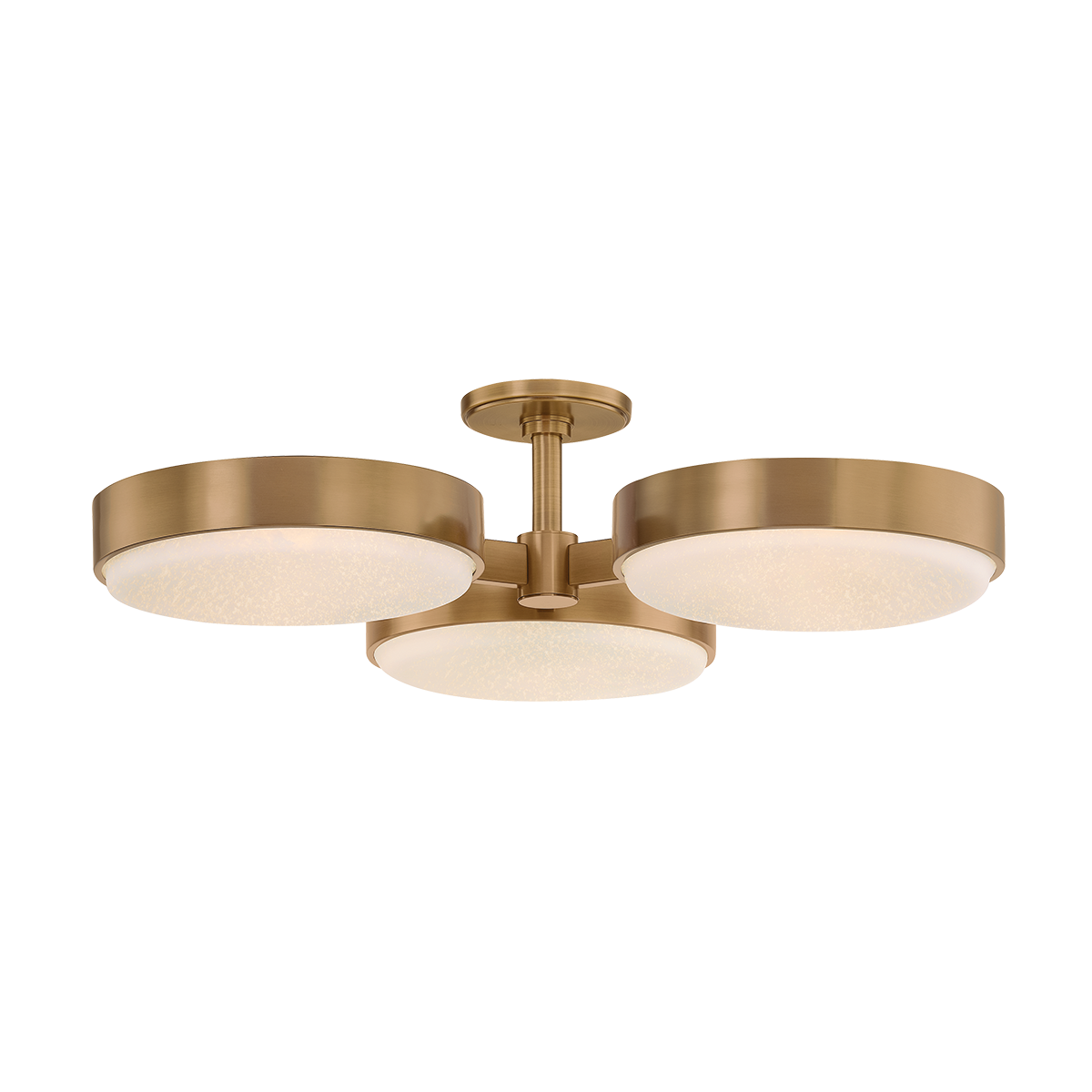 Semi-flush ceiling light in steel with patinated brass 76x17cm Rory - Troy Lighting