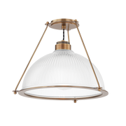 Semi-flush glass ceiling light with patinated brass 45x33cm Glint - Troy Lighting