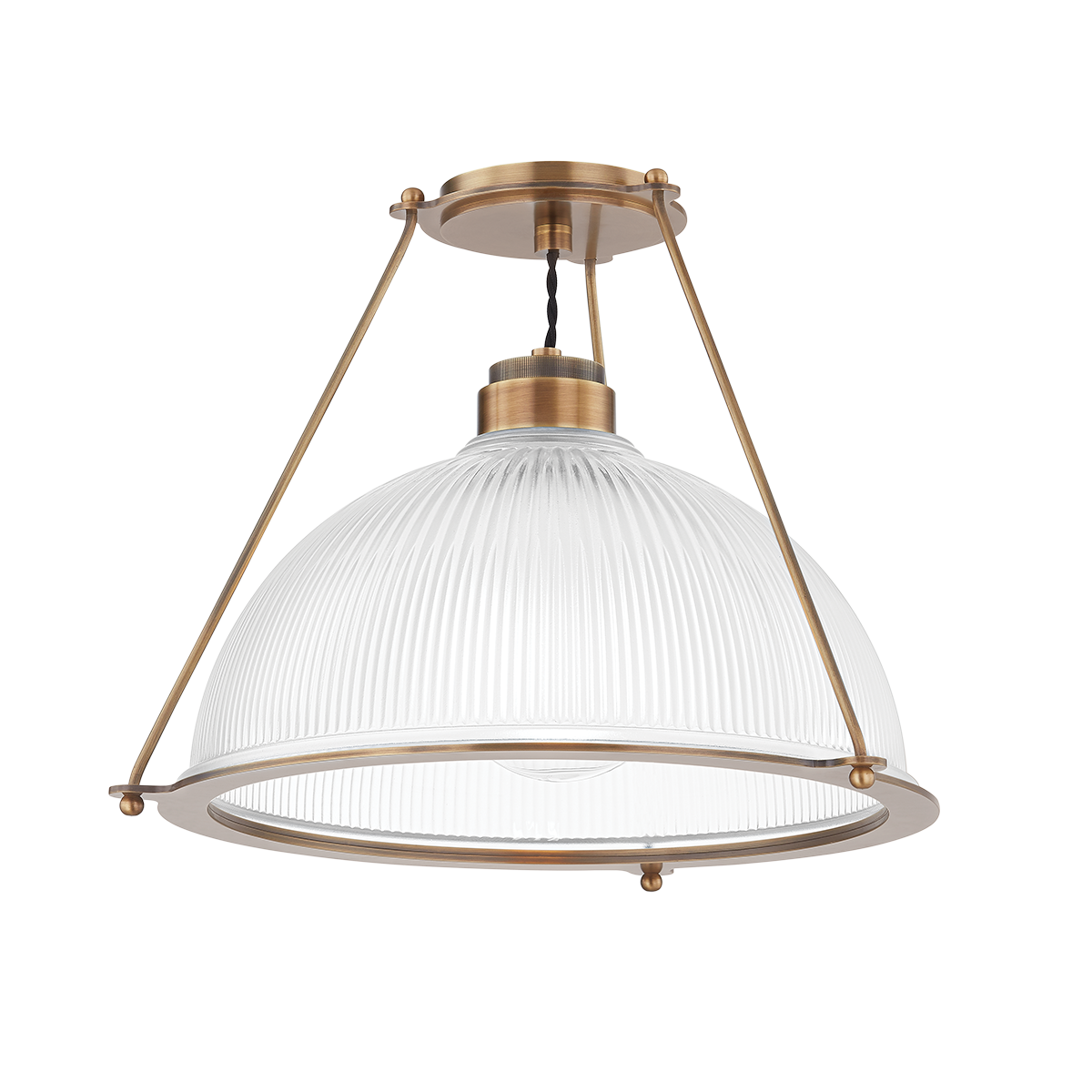 Semi-flush glass ceiling light with patinated brass 45x33cm Glint - Troy Lighting