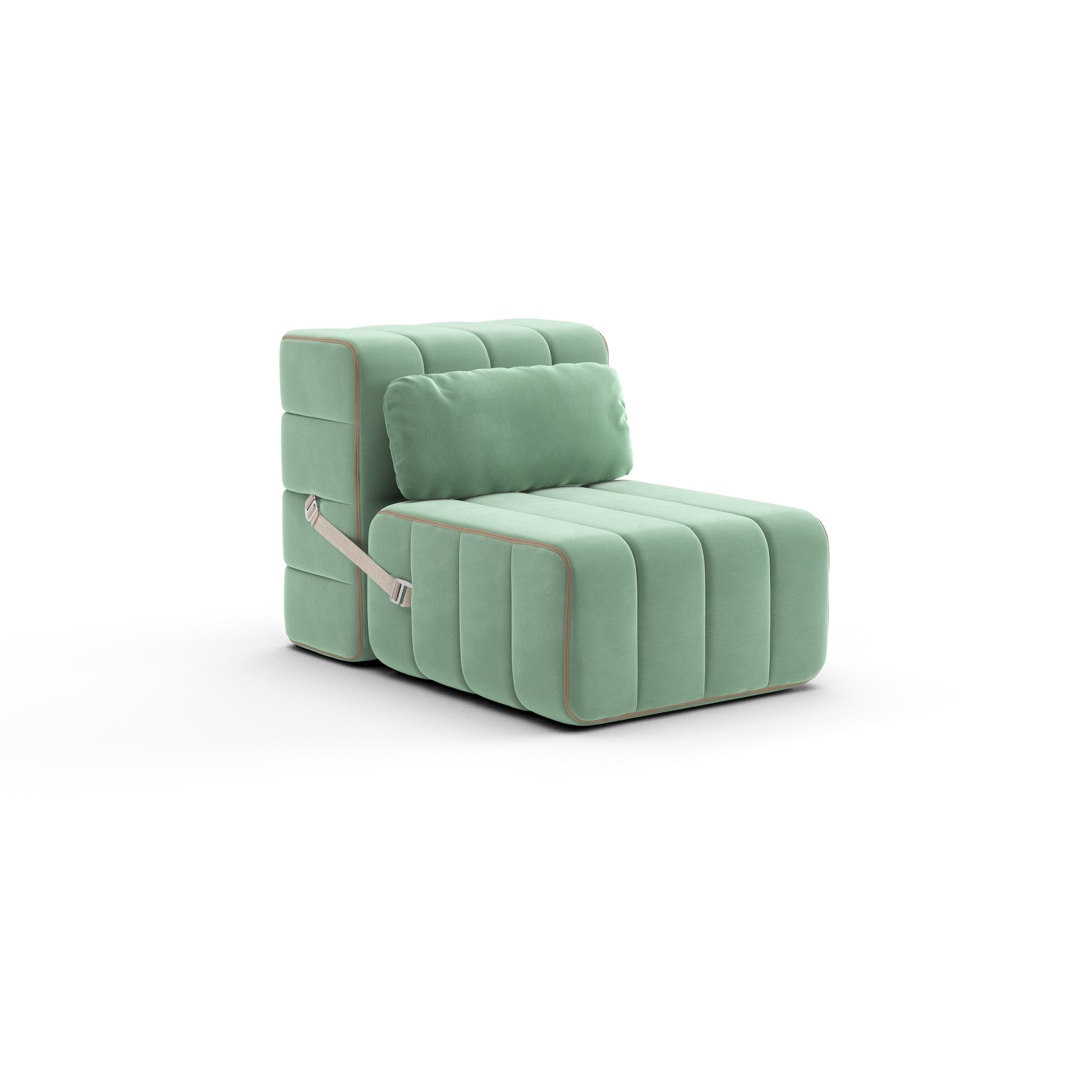 Coussin en velours barcelone vert clair 60x30cm Curt - Ambivalenz