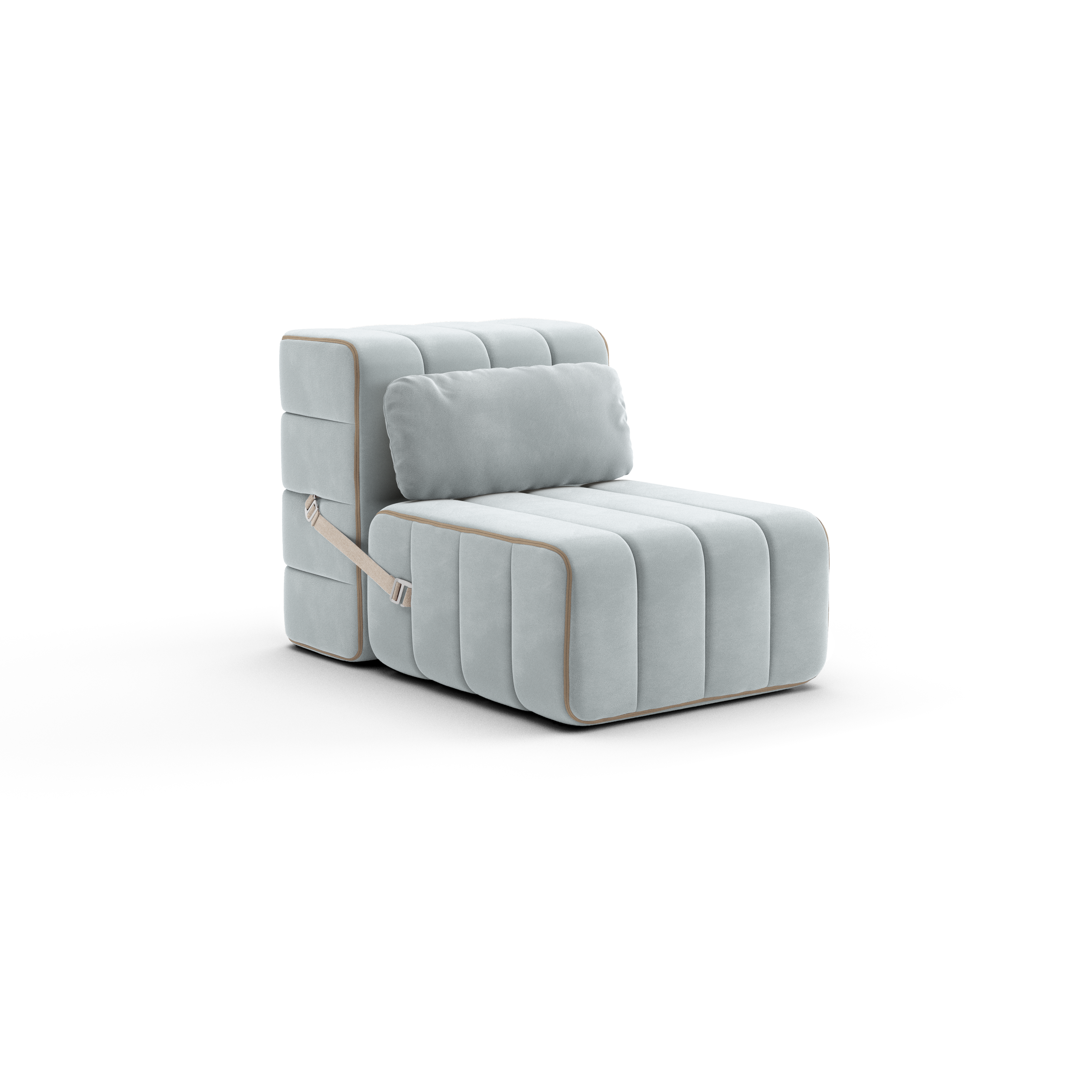 Coussin en velours barcelone bleu clair 60x30cm Curt - Ambivalenz