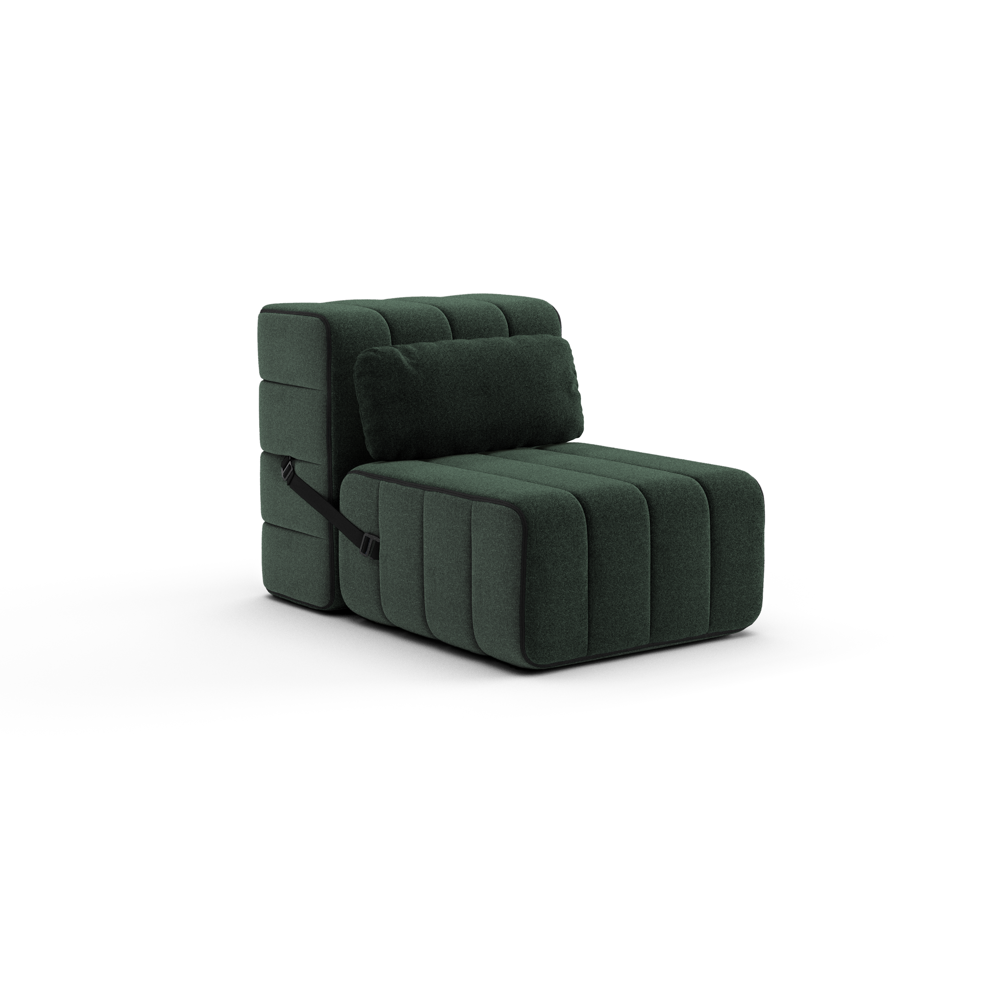 Coussin en tissu dama vert foncé 60x30cm Curt - Ambivalenz