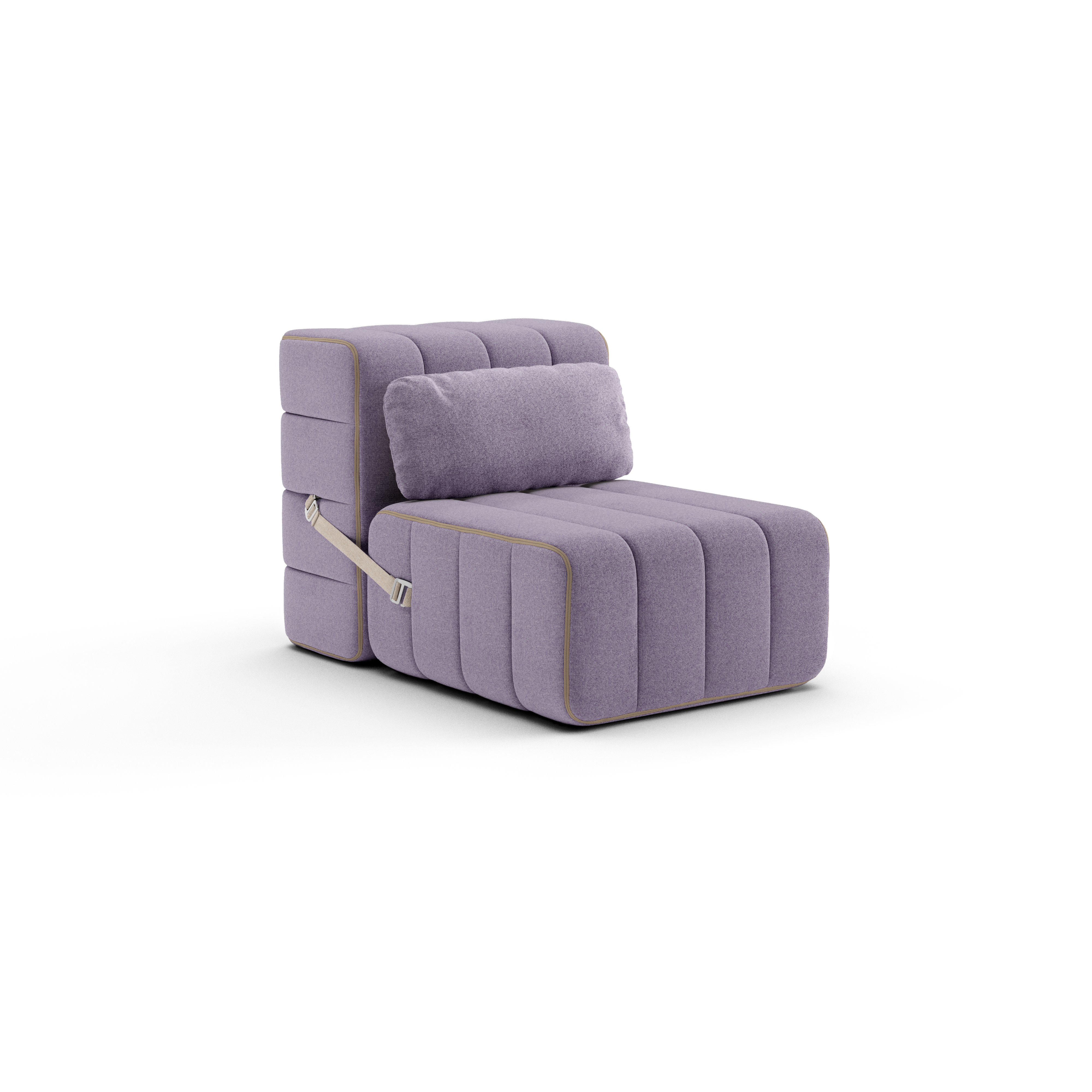 Coussin en tissu dama lilas 60x30cm Curt - Ambivalenz