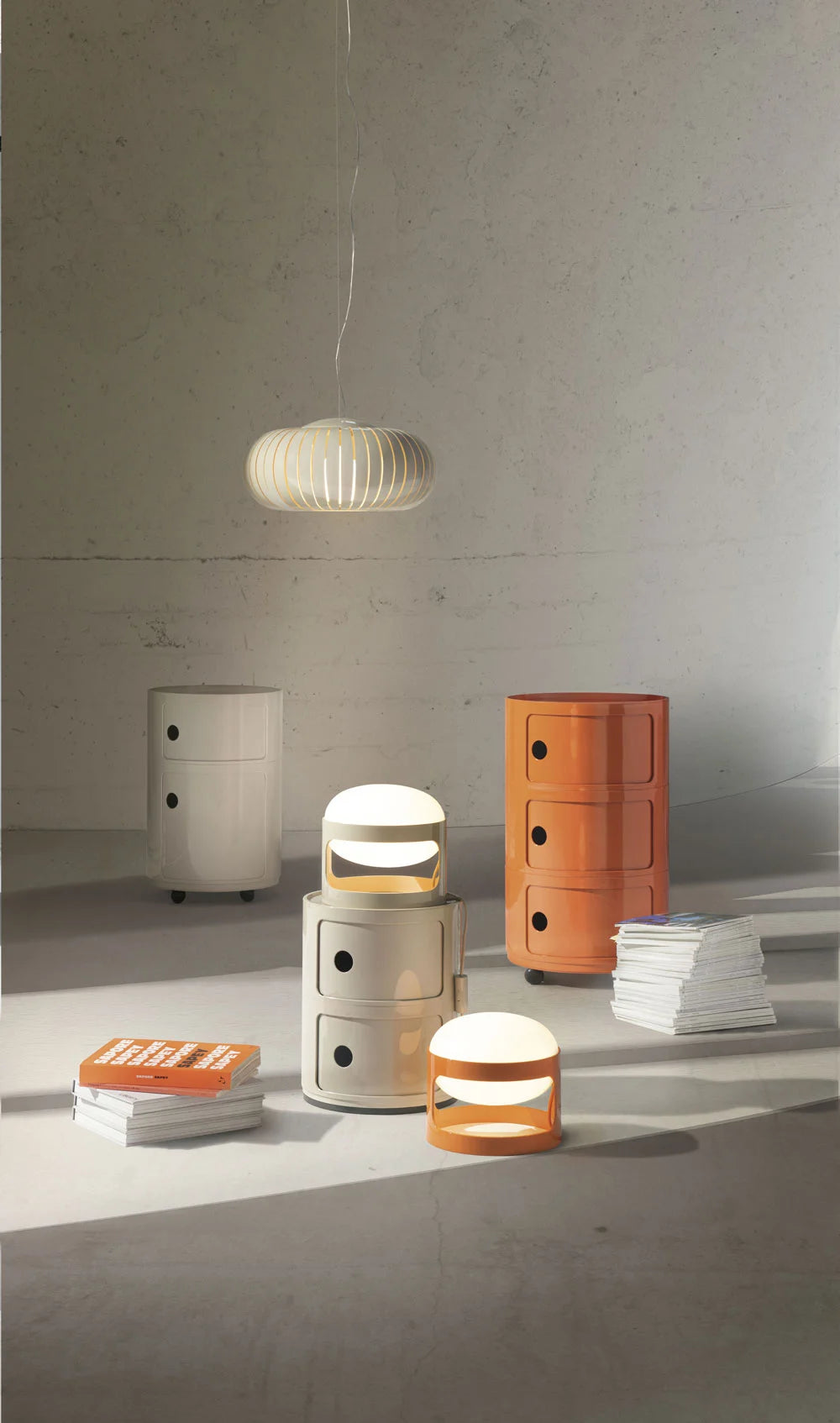 Hängeleuchte aus recyceltem Kunststoff, weiß, 50 x 43 cm Teresa – Kartell