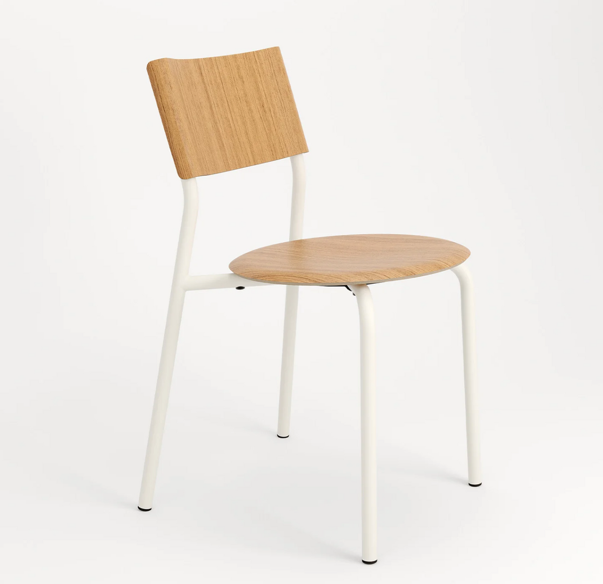 Silla de roble y acero blanco crema 48 x 50 x 80 cm SSD - TIPTOE