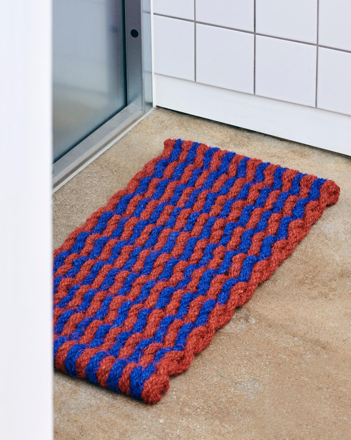 coco Zerbino in fibra marrone e blu 40x80cm - Hay