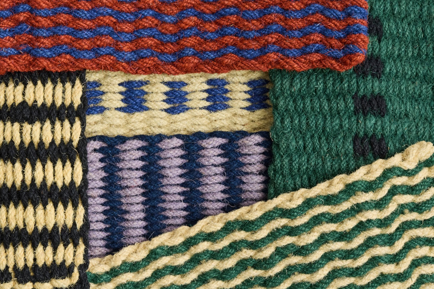 coco Zerbino in fibra verde scuro e bianco 40x80cm
