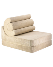 Fauteuil modulable en velours côtelé beige 78x67x57cm Flipster - Wigiwama