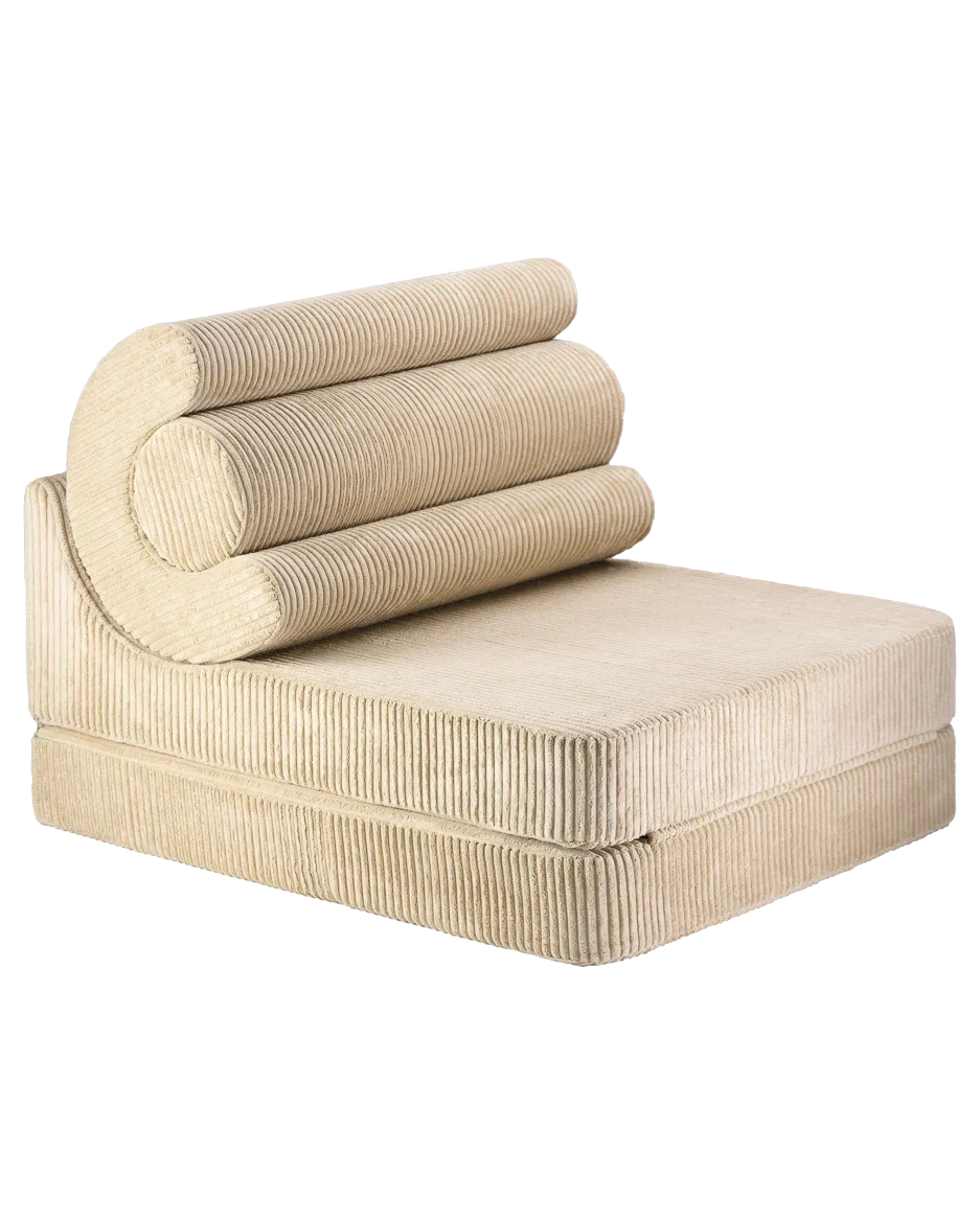Fauteuil modulable en velours côtelé beige 78x67x57cm Flipster - Wigiwama