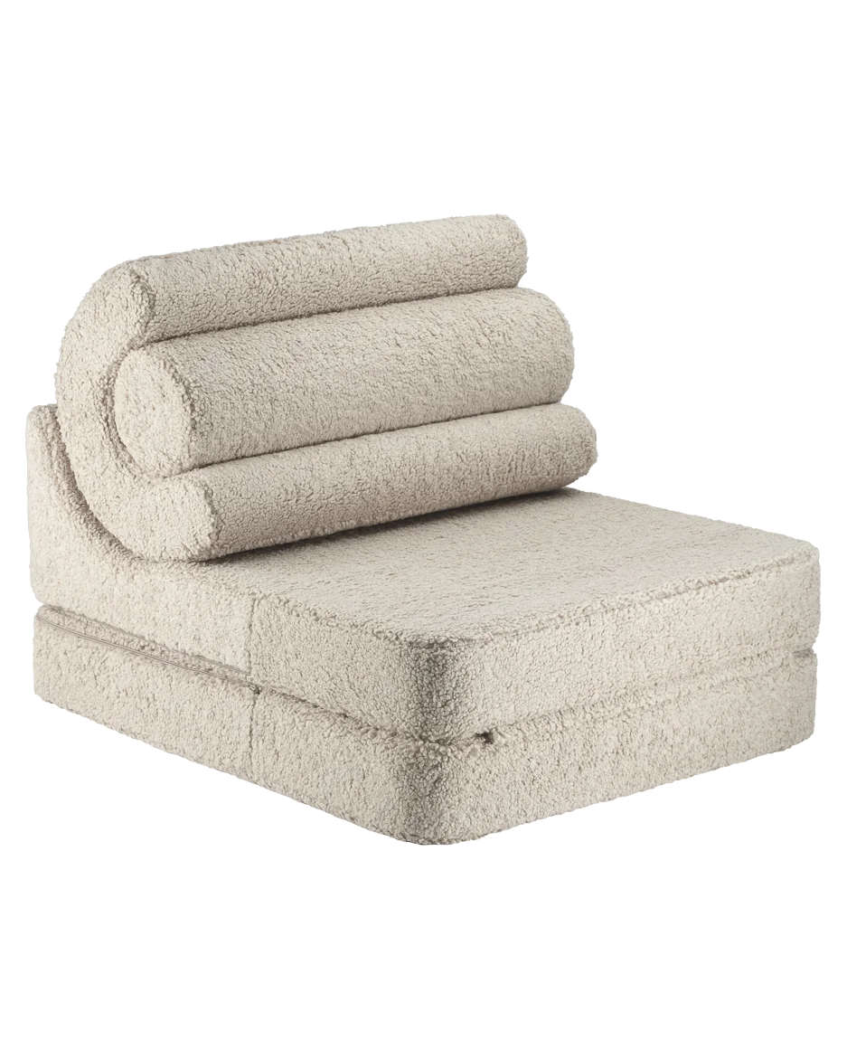 Fauteuil modulable en teddy bouclé gris 78x67x57cm Flipster - Wigiwama