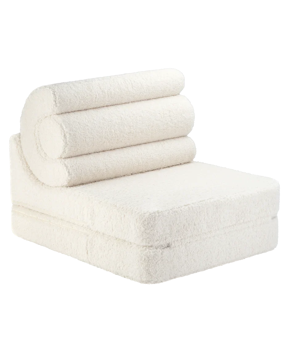 Fauteuil modulable en velours côtelé blanc cassé 78x67x57cm Flipster - Wigiwama