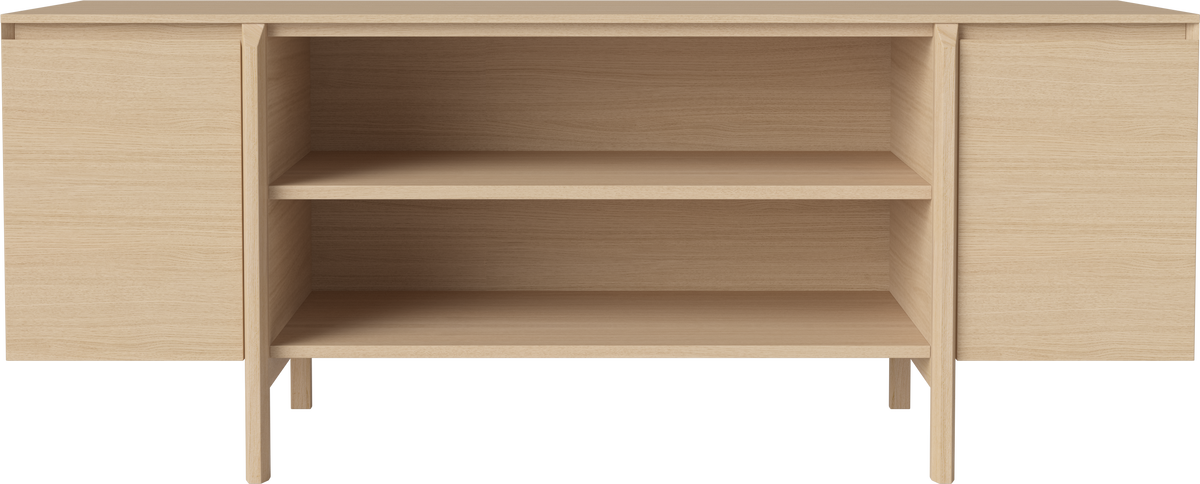 Buffet ouvert en chêne huilé blanchi180cm Daia - Bolia