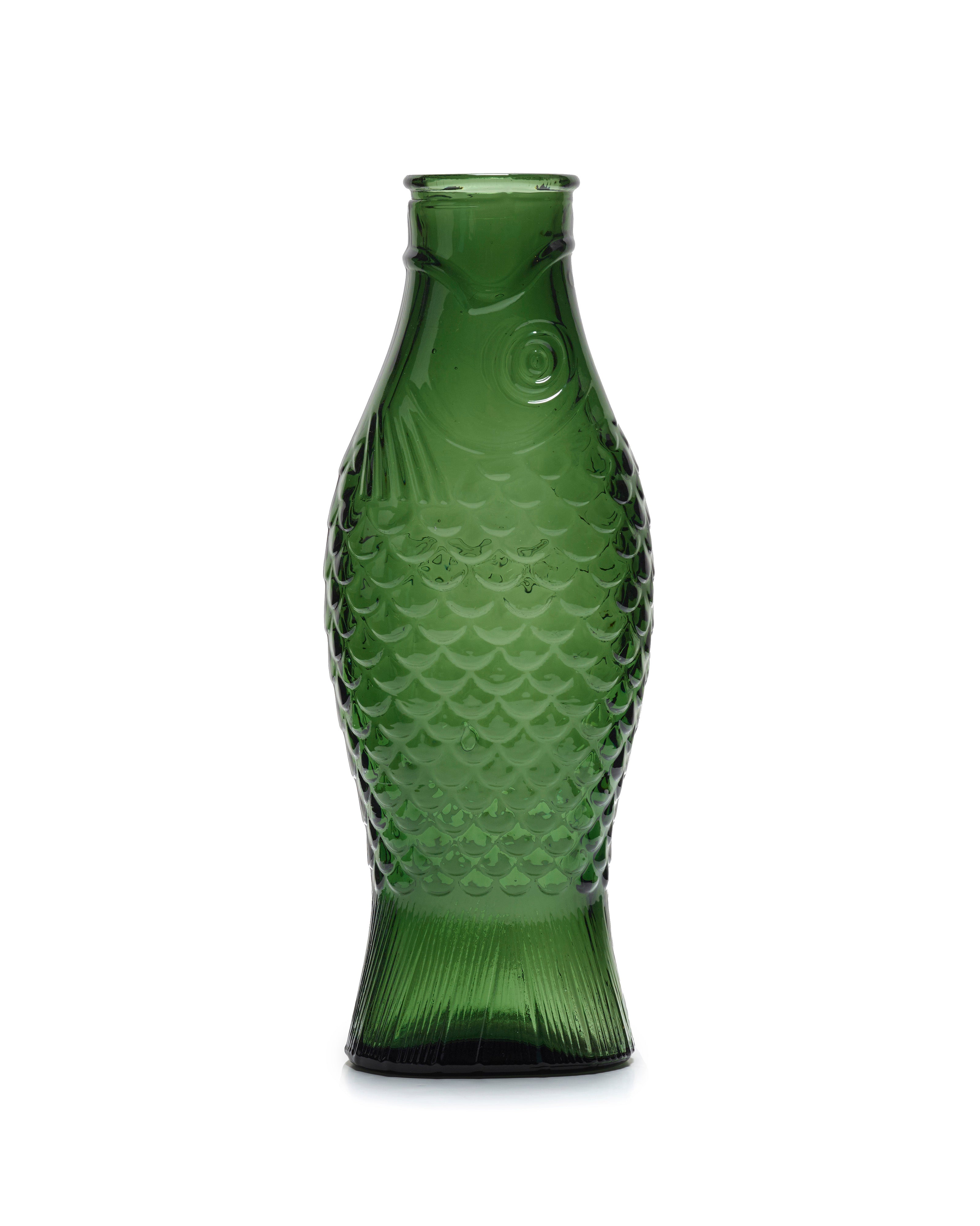 Jarra pez de cristal verde oscuro 85cl Fish - Serax