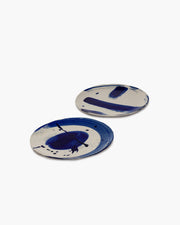 2 Platos llanos de gres azul y beige Sophia - Serax