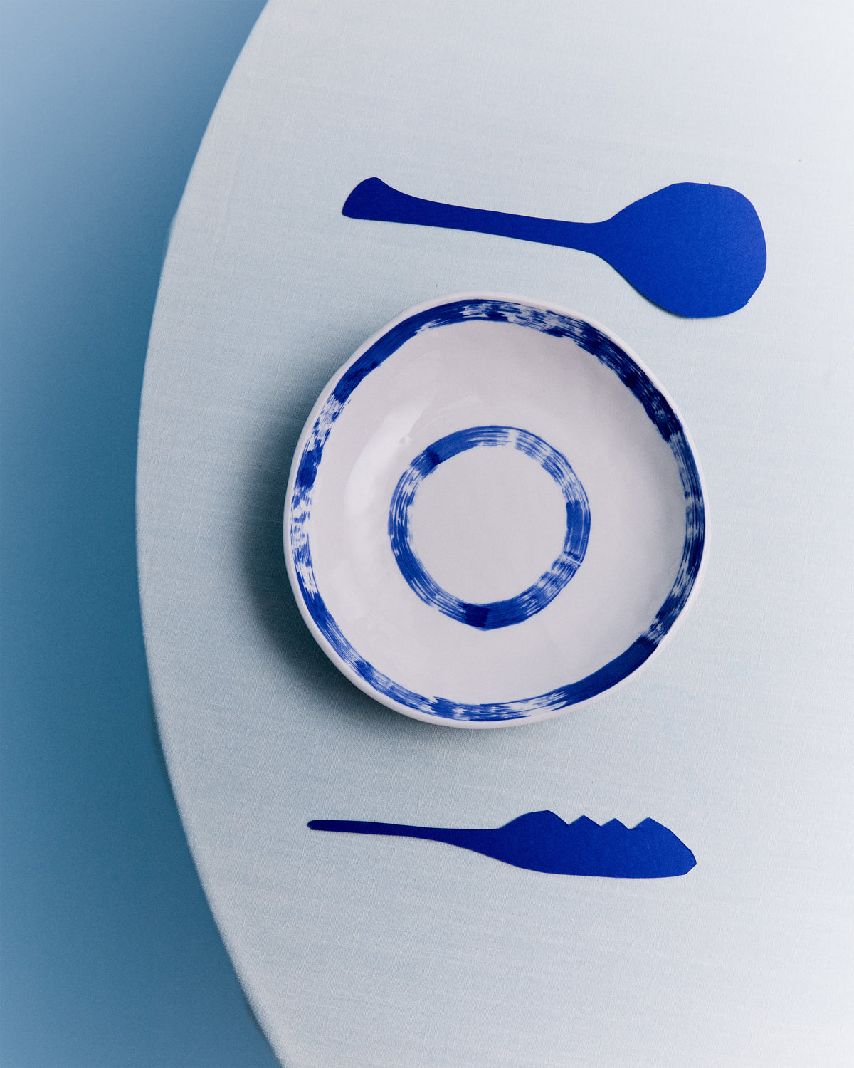 Round bowl in white and blue stoneware 21x4,7cm 01 Line-up - Serax