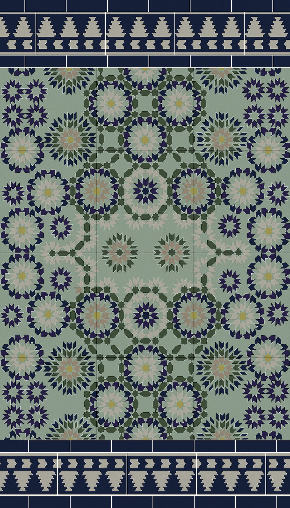 Alfombra de vinilo azul y verde 140x80 cm Tánger - Edito