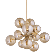 Pendant Light Patinated Brass Glass 78x58cm Santee - Troy Lighting