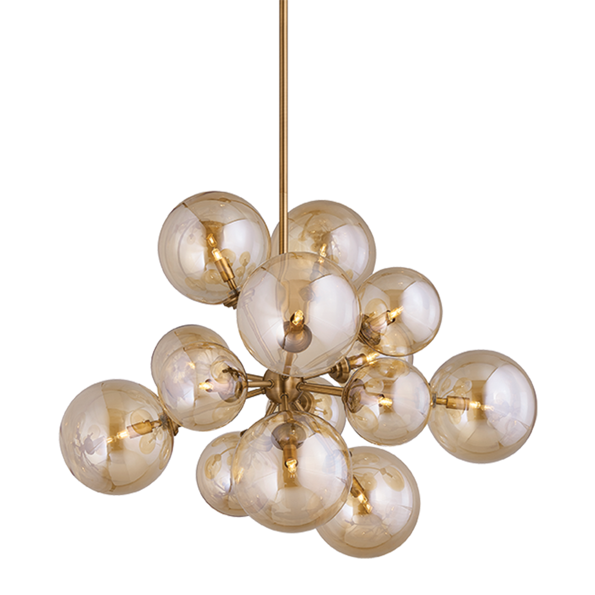 Pendant Light Patinated Brass Glass 78x58cm Santee - Troy Lighting