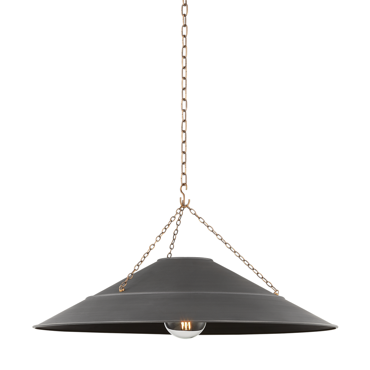 Suspension en acier laiton patiné et graphite 86x46cm Arcane - Troy Lighting