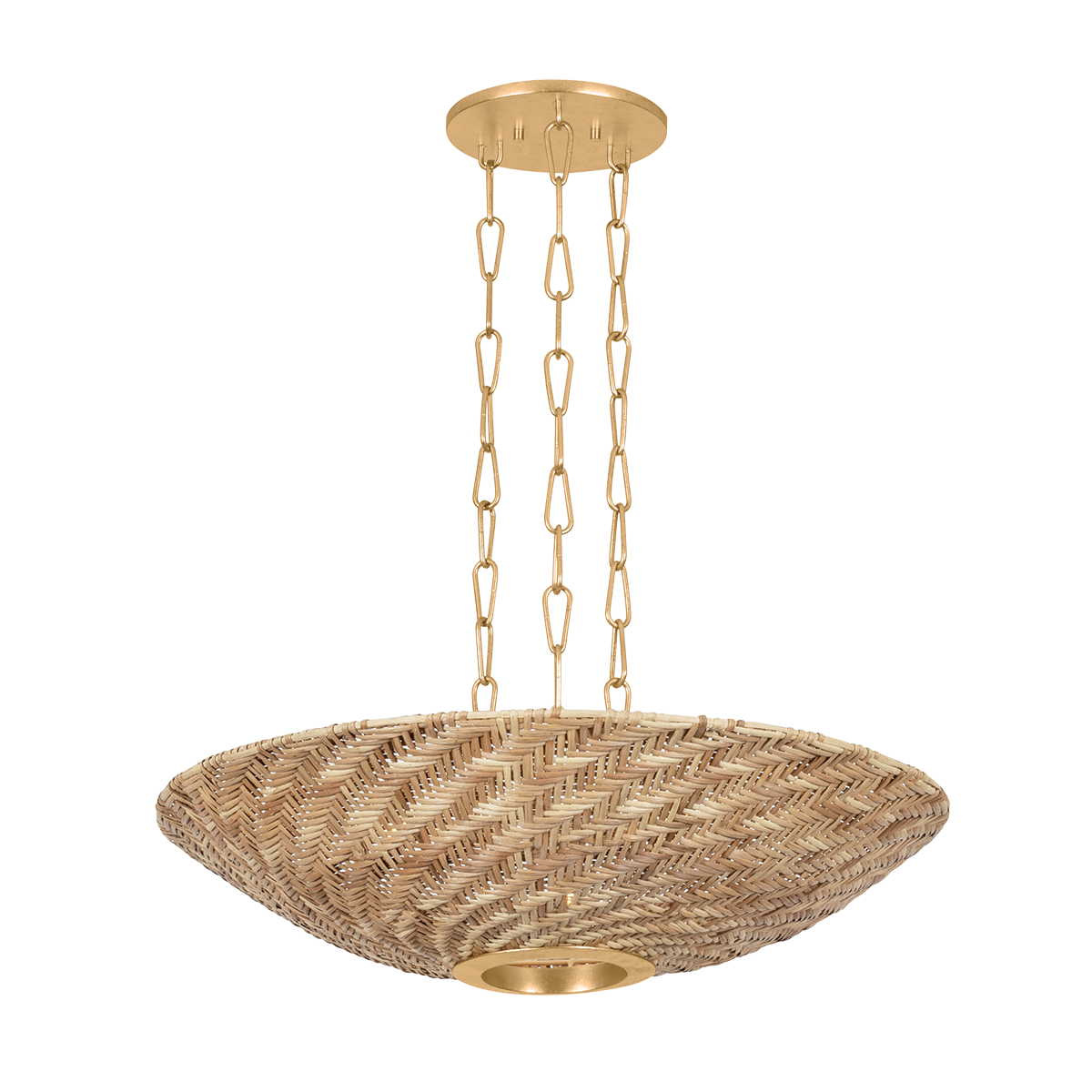 Suspension en fer feuille d'or ancienne 71x18cm Ollie - Troy Lighting