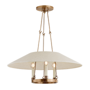 Linen Suspension with Patinated Brass 64x25cm Archive - Troy Lighting