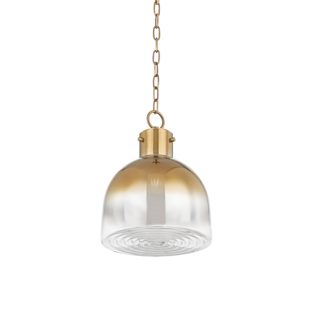 Suspension en acier laiton patiné 30x39cm Beryl - Troy Lighting