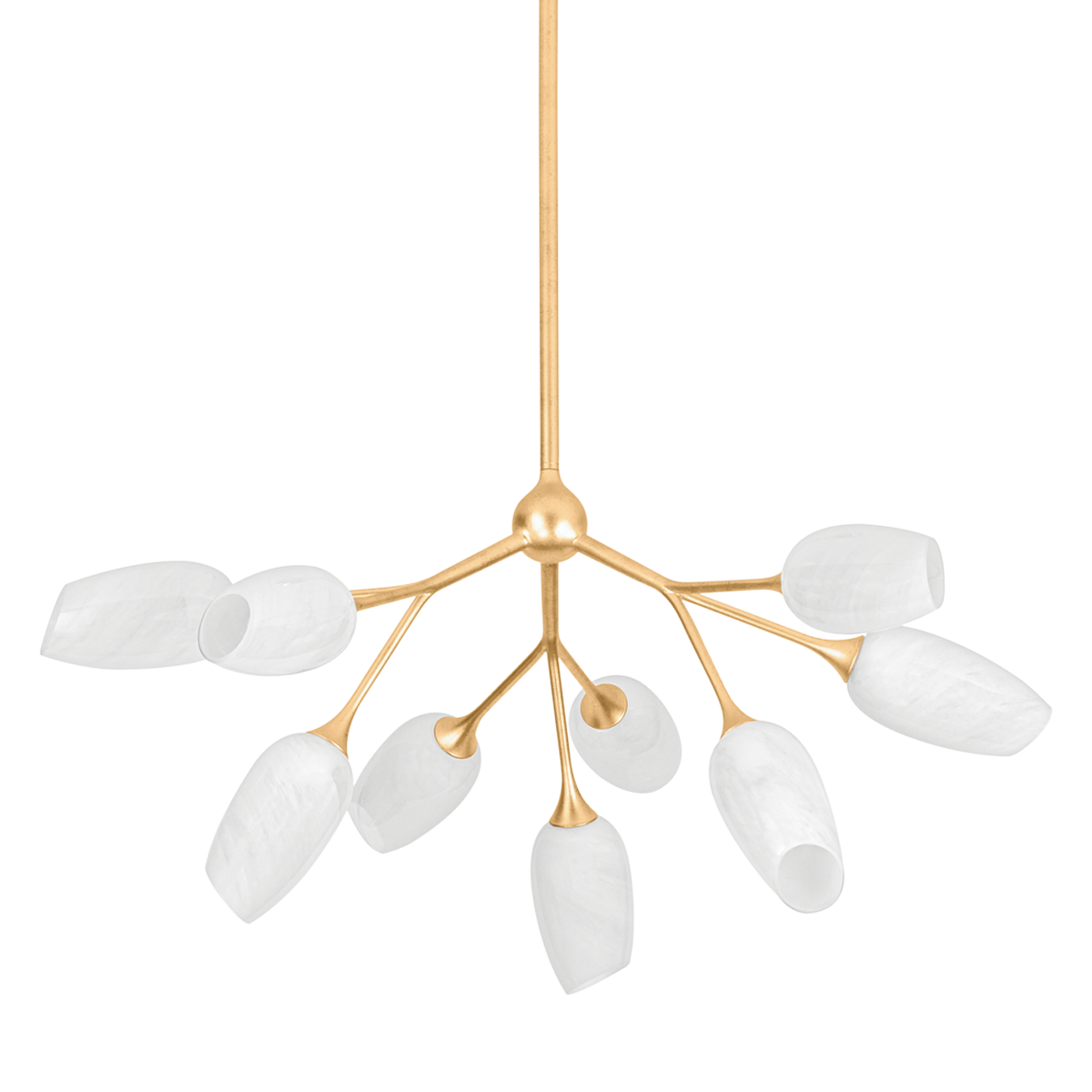 Suspension en fer feuille d'or ancienne 86x39cm Aldean - Troy Lighting