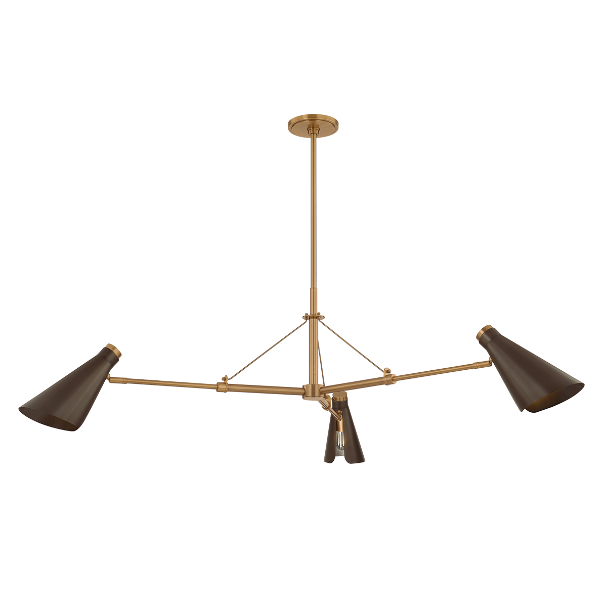 Suspension en acier laiton patiné et bronze 126x47cm Andersen - Troy Lighting