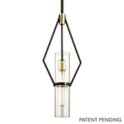 Suspension en fer bronze texturé et laiton brossé 24x62cm Raef - Troy Lighting