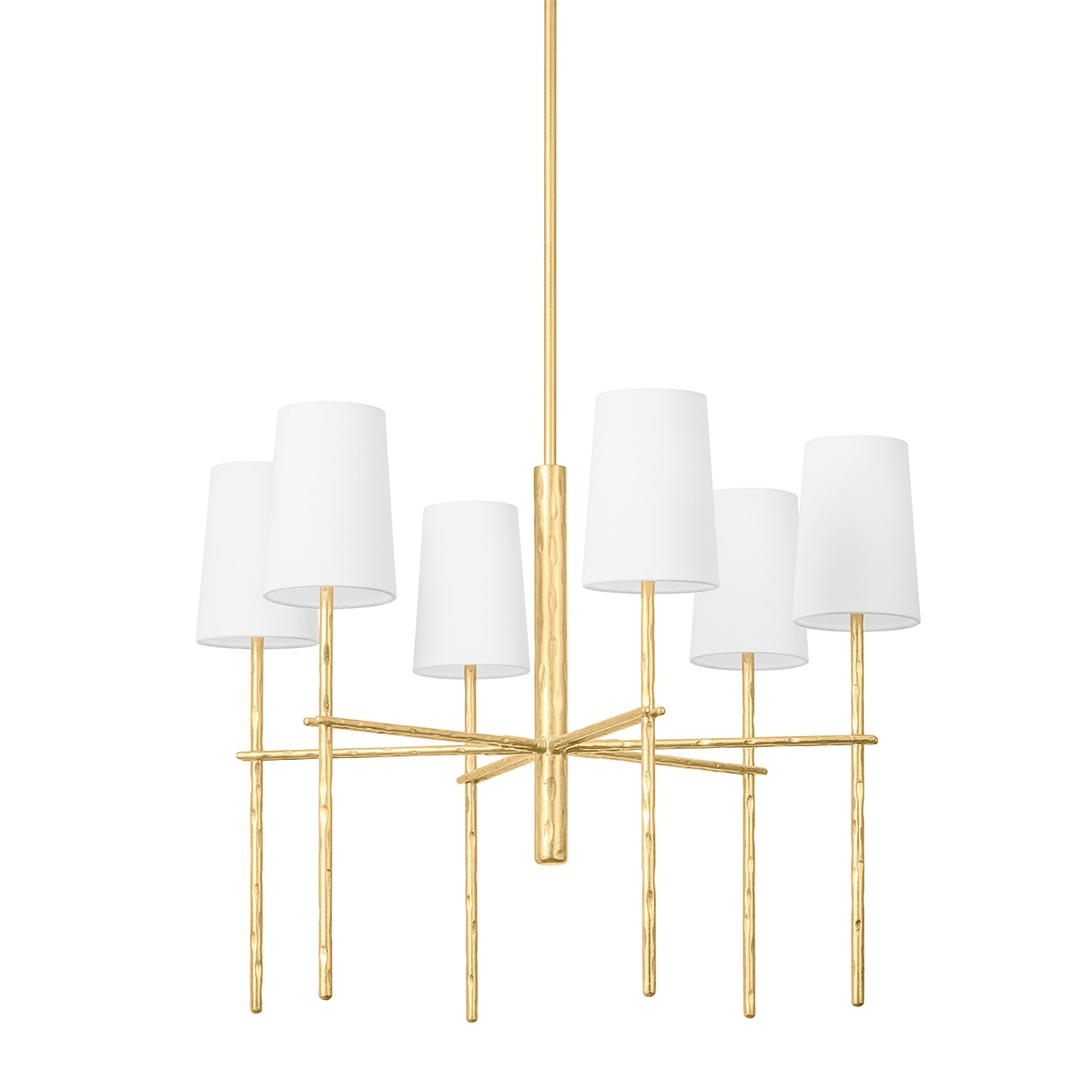 Suspension en acier feuille d'or ancienne 71x52cm River - Troy Lighting